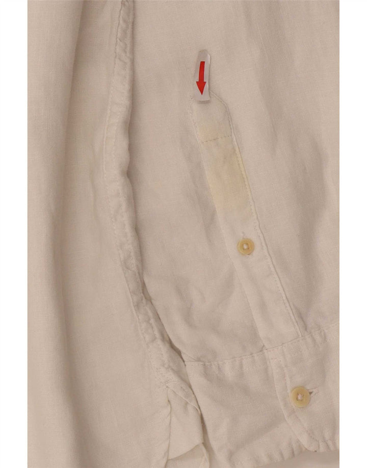 Timberland Camisa Regular Fit Para Hombre Lino Blanco Grande