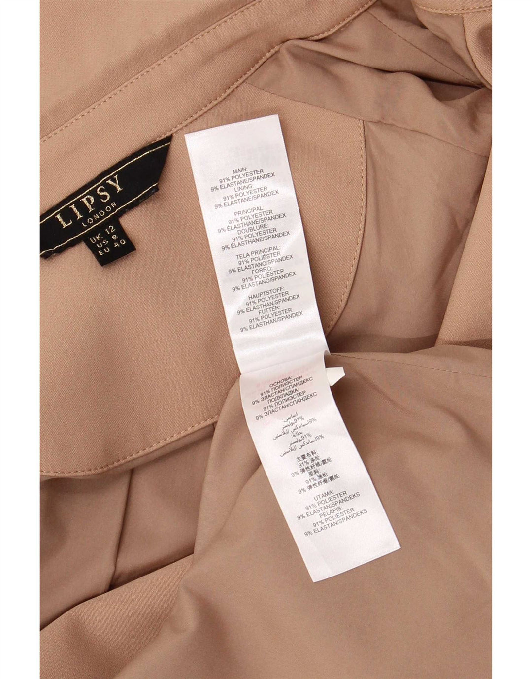 Gabardina holgada de mujer Lipsy UK 42 Poliéster beige medio