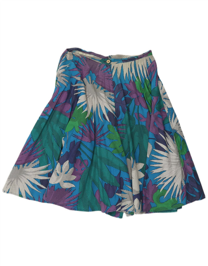 Vintage Mujer Cullotes Casual Shorts W30 Azul Medio Floral