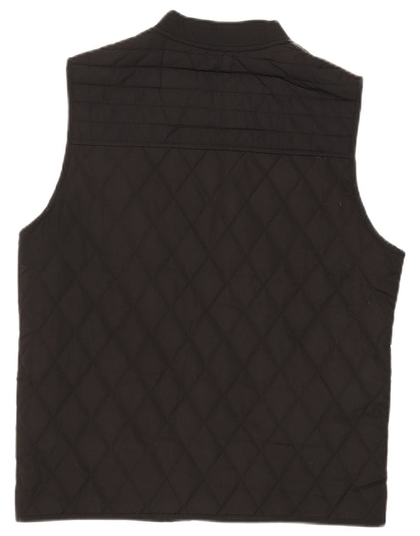 Zara Hombre Chaleco Acolchado UK 38 Mediano Negro Poliéster