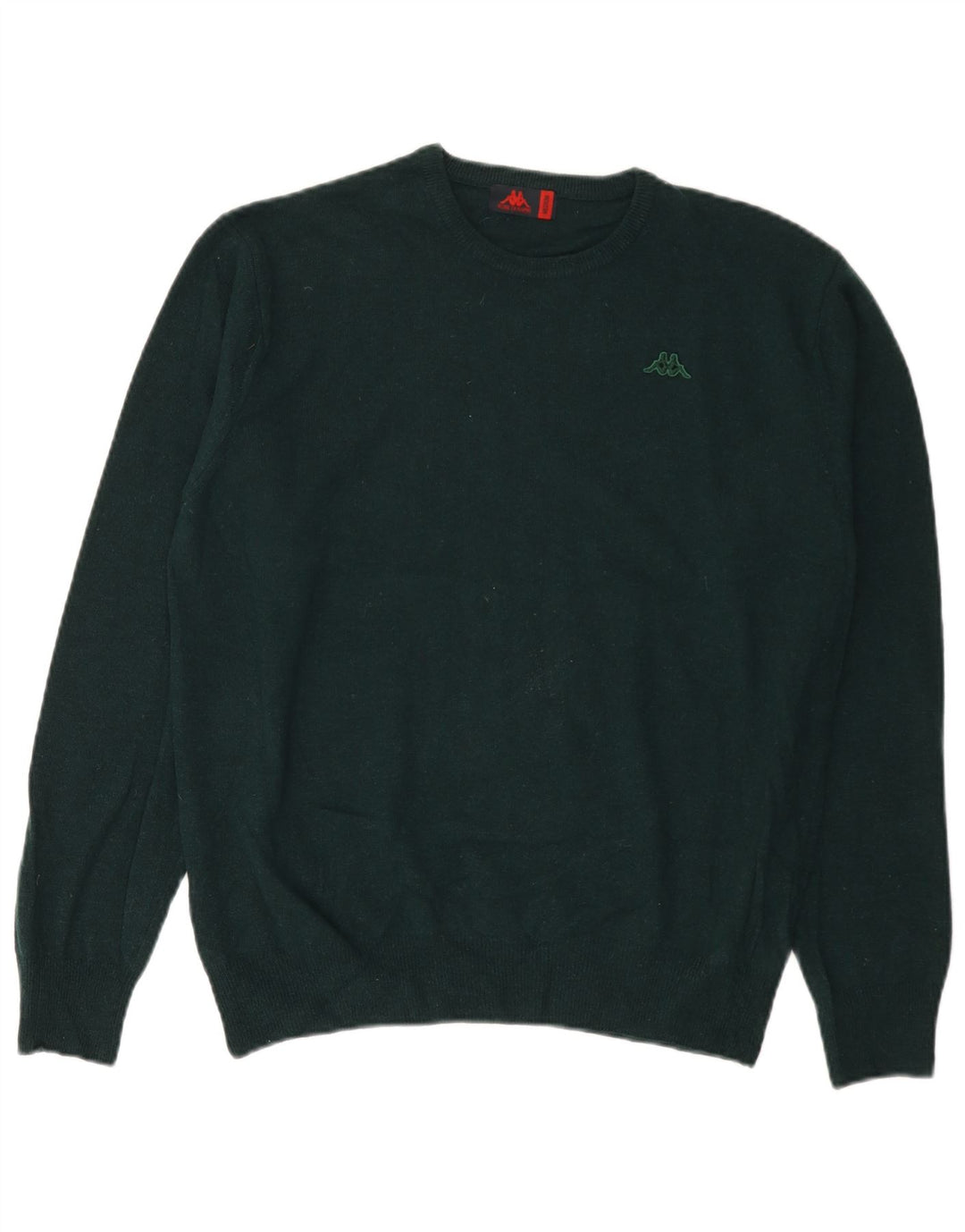 Kappa Hombre Jersey Con Cuello Redondo De Lana De Cordero Verde Medio