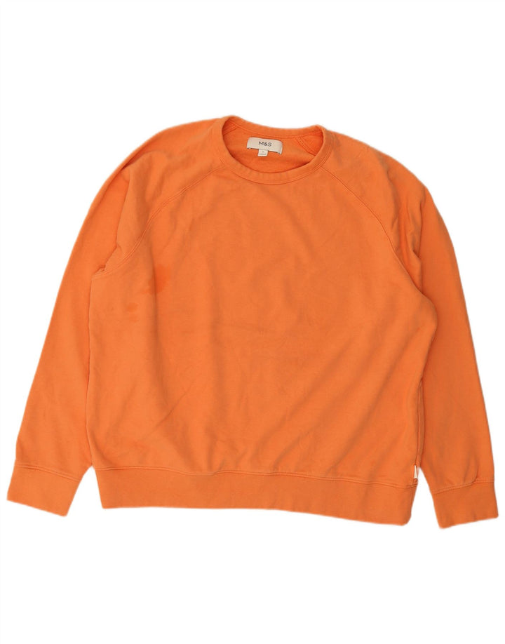 Marks & Spencer - Sudadera para hombre, talla grande, color naranja, algodón