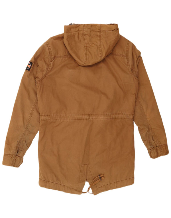 SUPERDRY Chaqueta parka Sherpa con capucha para hombre UK 38 Algodón beige medio