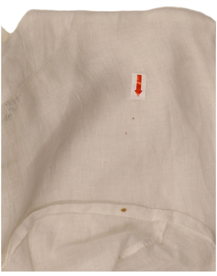 Blusa camisera de manga corta VINTAGE para mujer IT 48 XL Blanco