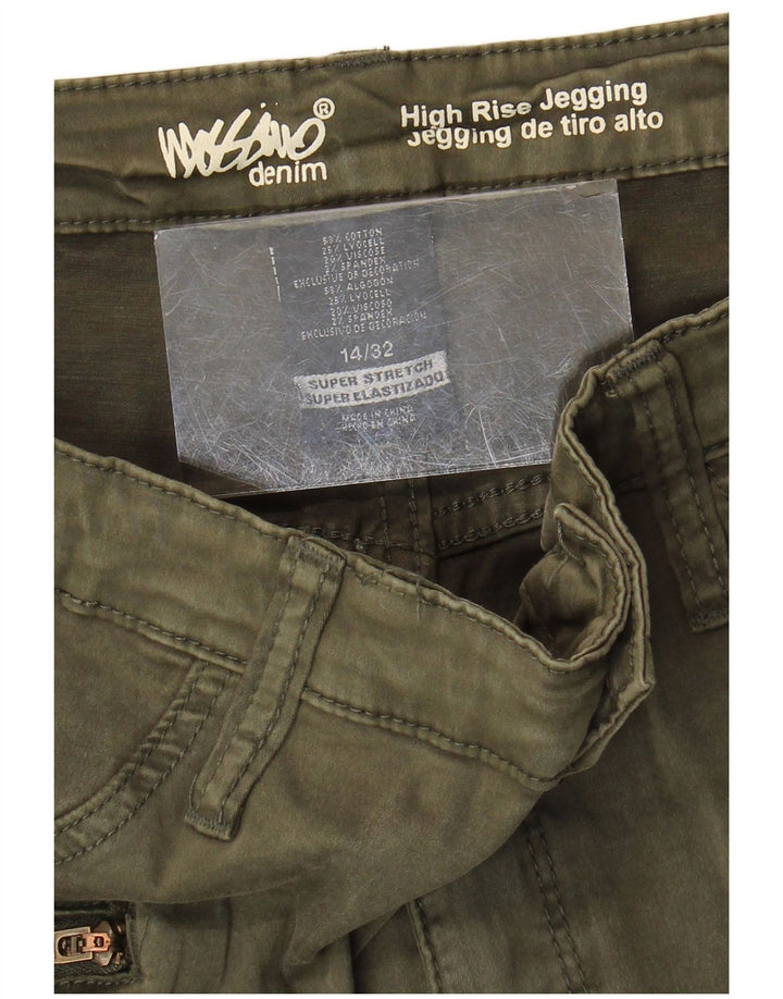 Mossimo Jeans Jegging de Talle Alto para Mujer US 14 Grande W32 L26 Algodón Caqui