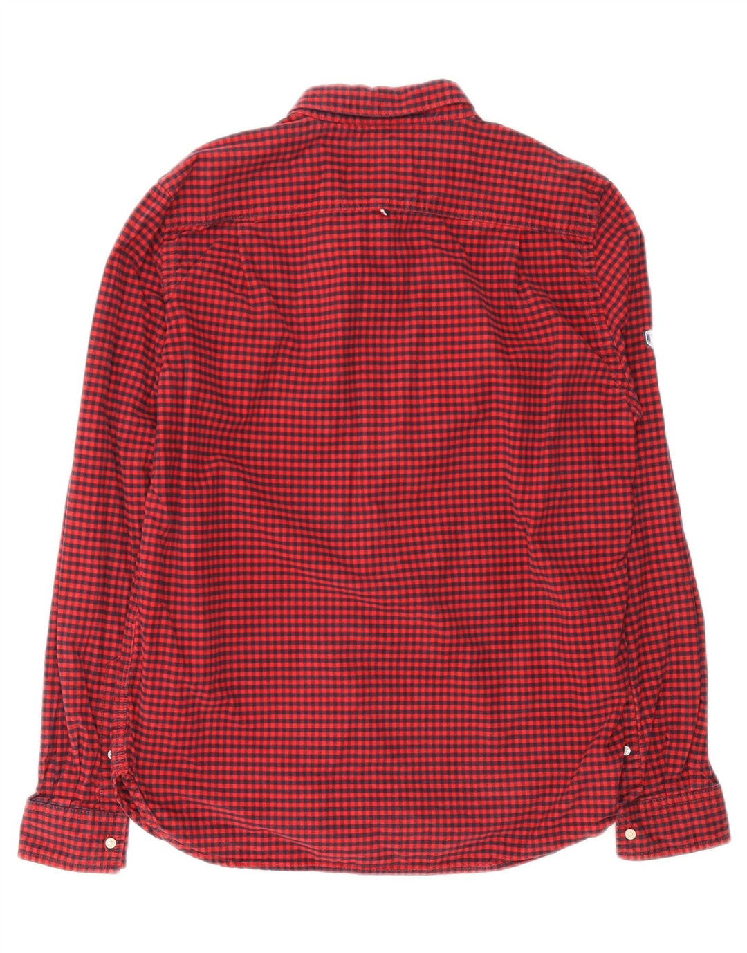 SUPERDRY Camisa de franela a medida XL de algodón a cuadros rojos para hombre