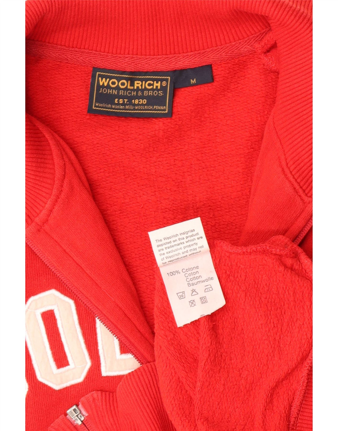 Woolrich Chaqueta superior de chándal gráfico para mujer Reino Unido 12 Algodón rojo mediano