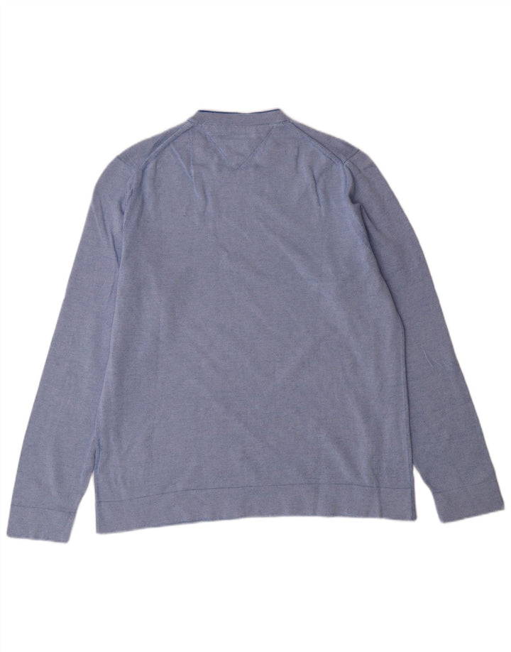 TOMMY HILFIGER Jersey de cuello redondo para hombre de algodón azul medio