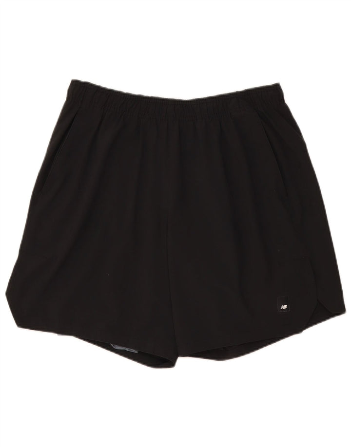 New Balance - Pantalones cortos deportivos para hombre, talla grande, color negro