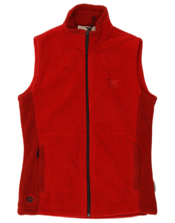 SALEWA Chaleco polar para mujer UK 8 Small Rojo Colorblock Poliéster