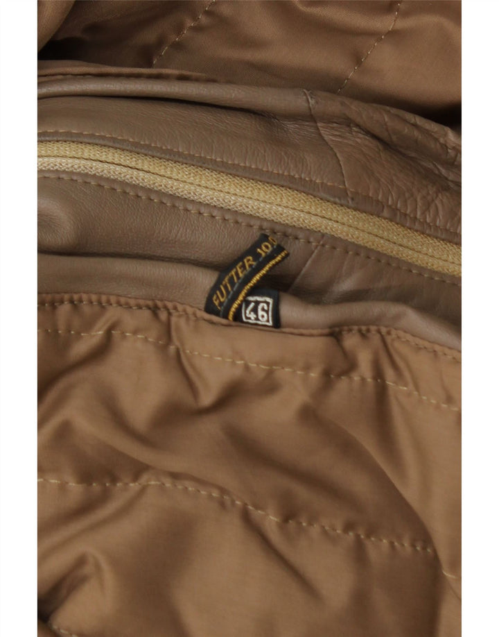 Chaqueta de cuero vintage para hombre IT 46 Pequeño Marrón