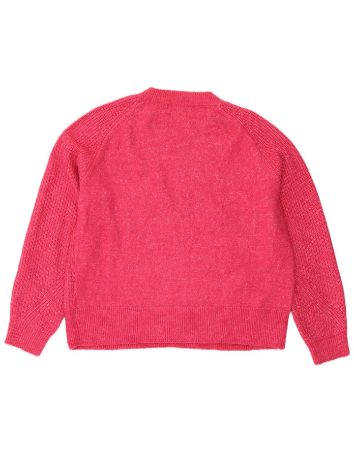 Marks & Spencer Suéter tipo jersey con cuello redondo para mujer, Reino Unido 44, mediano, moteado en rosa