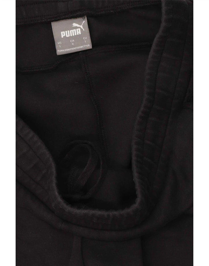 Puma - Pantalón de chándal para hombre, talla grande, algodón negro