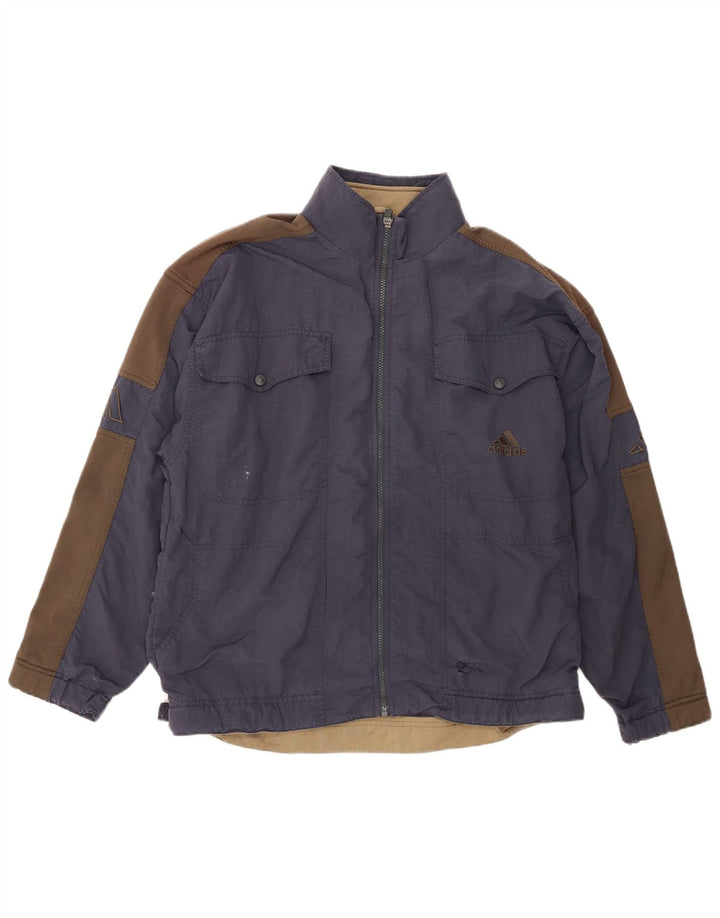 Adidas Chaqueta Bomber para Hombre UK 40/42 Medium Azul Marino Colorblock Poliéster