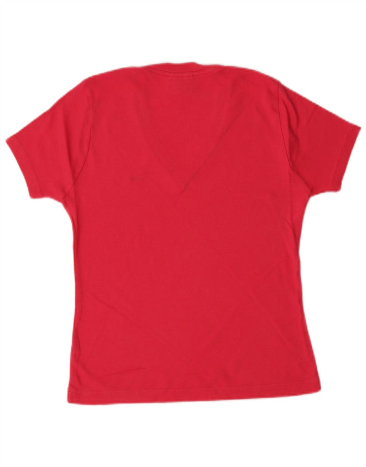 LACOSTE Camiseta Mujer Top Talla 42 Grande Rosa Algodón