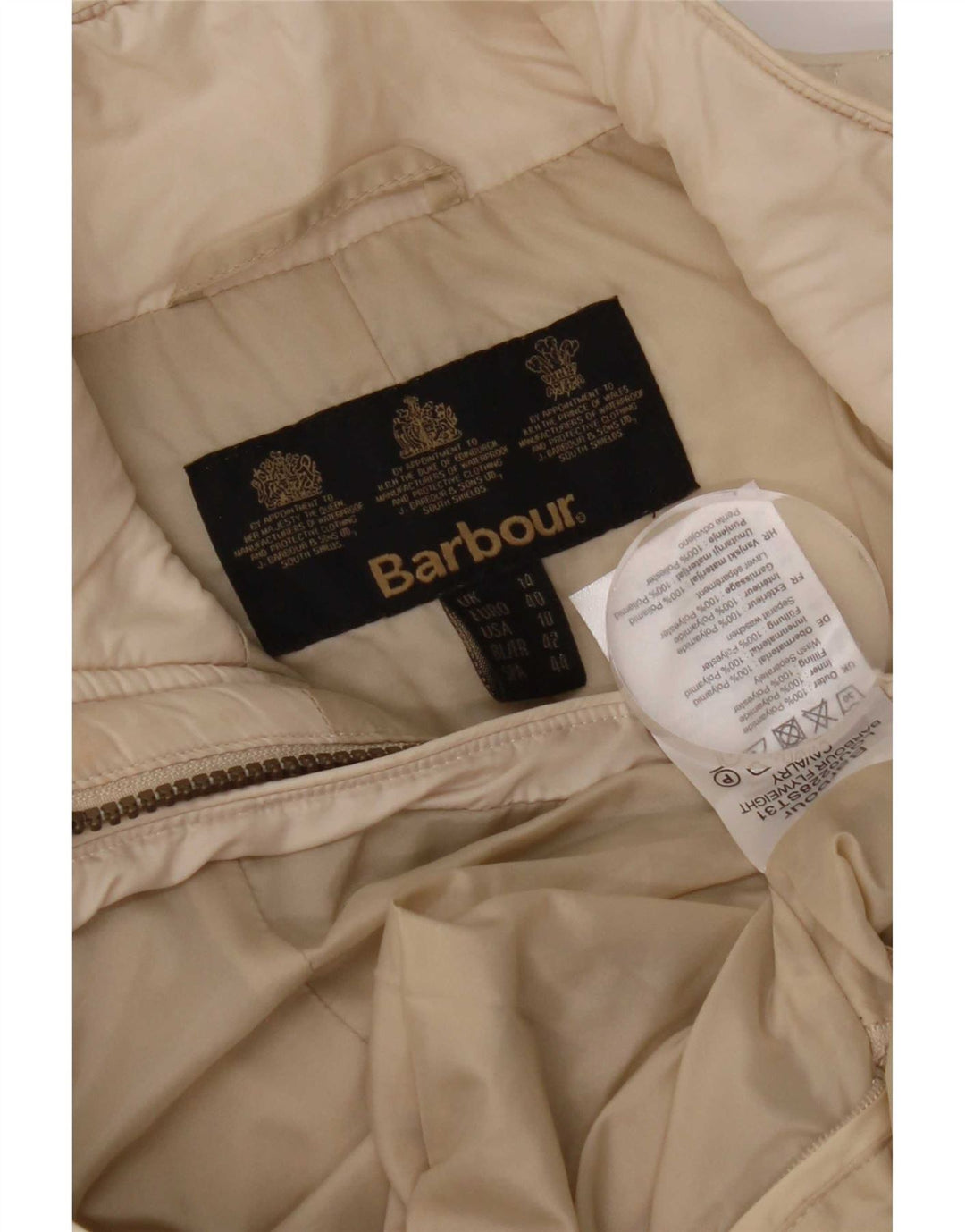 Barbour Chaqueta acolchada para mujer Reino Unido 44 Grande Nylon beige