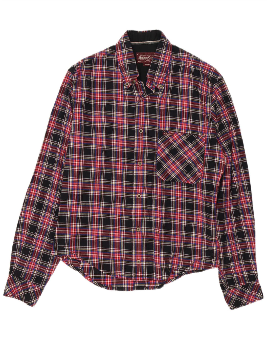 Marlboro Classics - Camisa de franela para hombre, cuadros rojos pequeños