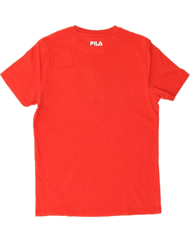 FILA Mens Graphic T-Shirt Top Small Red Cotton Vintage Fila and Second-Hand Fila from Messina Hembry 