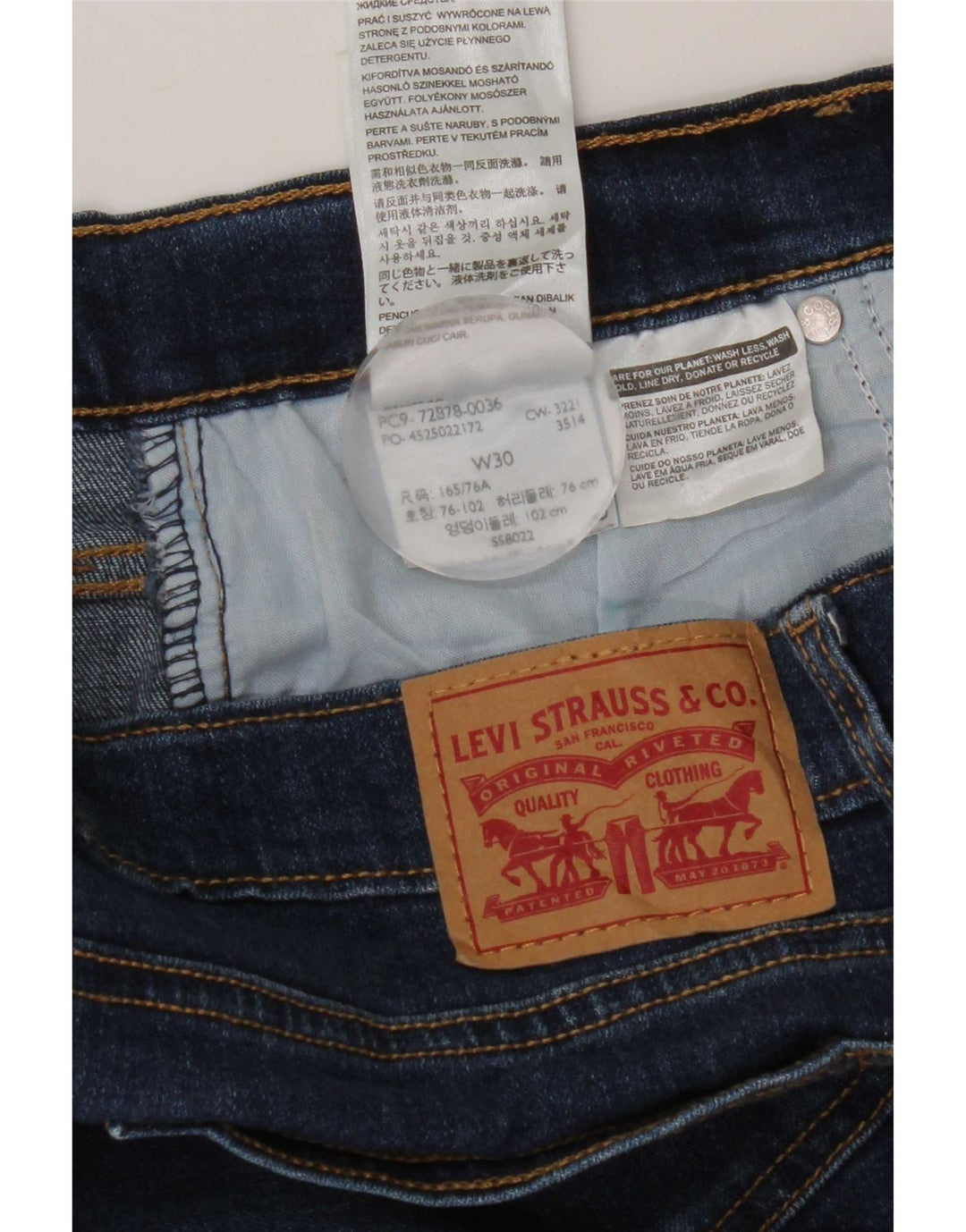 Levi's Mujer Vaqueros Cortos De Tiro Alto W30 Algodón Azul Medio