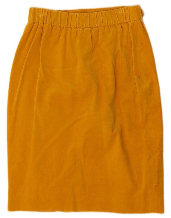 Falda lápiz vintage para mujer Reino Unido 12 Mediano W26 Amarillo