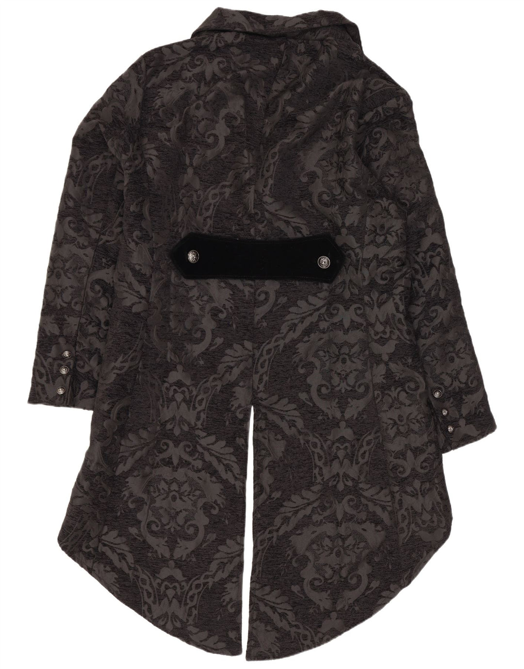 Vintage mujer Tailcoat Blazer chaqueta Reino Unido 20 2XL negro Paisley