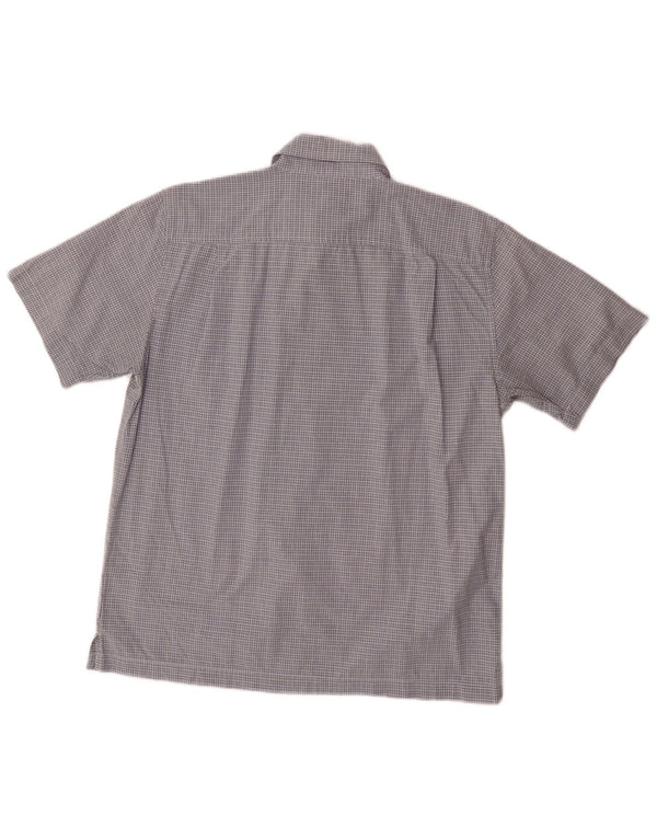 DOCKERS Camisa Manga Corta Hombre Algodón Cuadros Azul Medio