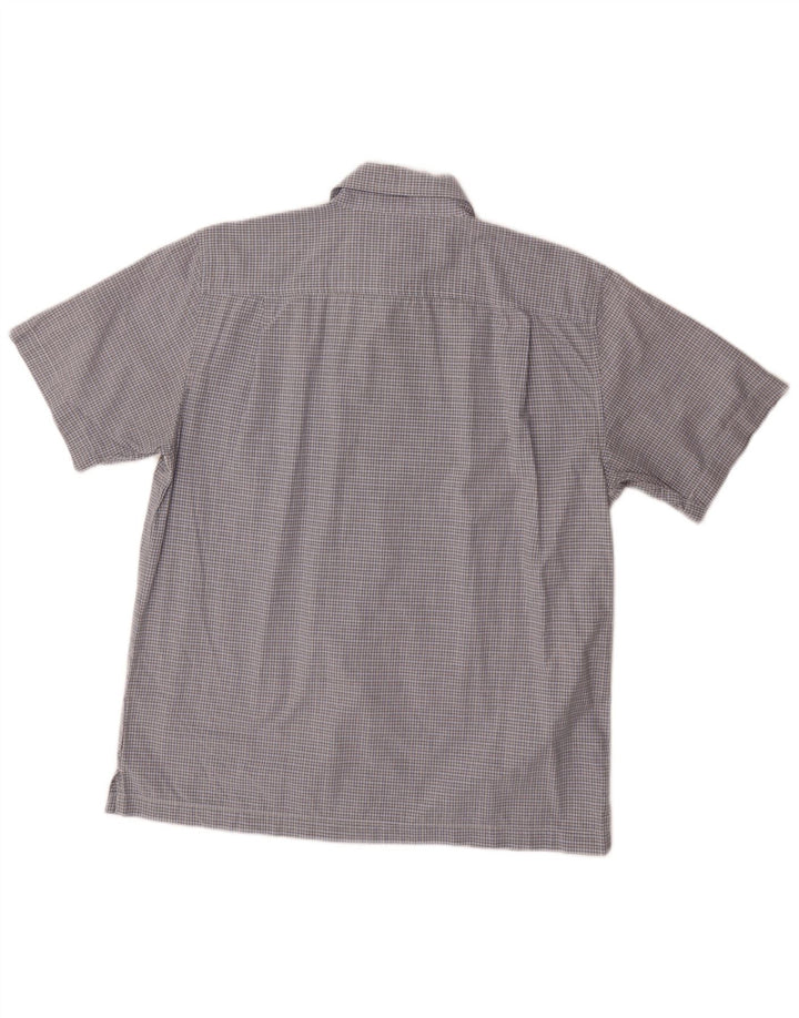 DOCKERS Camisa Manga Corta Hombre Algodón Cuadros Azul Medio