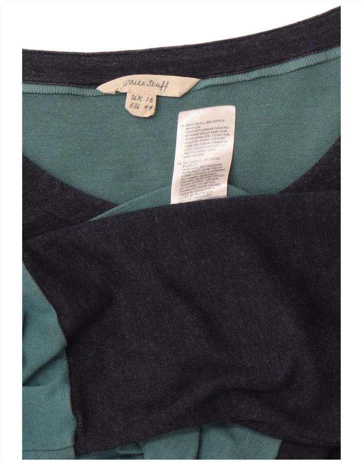 WHITE STUFF Vestido acampanado para mujer UK 46 Grande Azul marino Colorblock