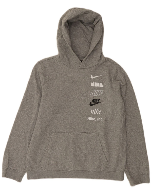Nike - Sudadera con capucha para niños, talla XL, algodón gris, 13-14 años