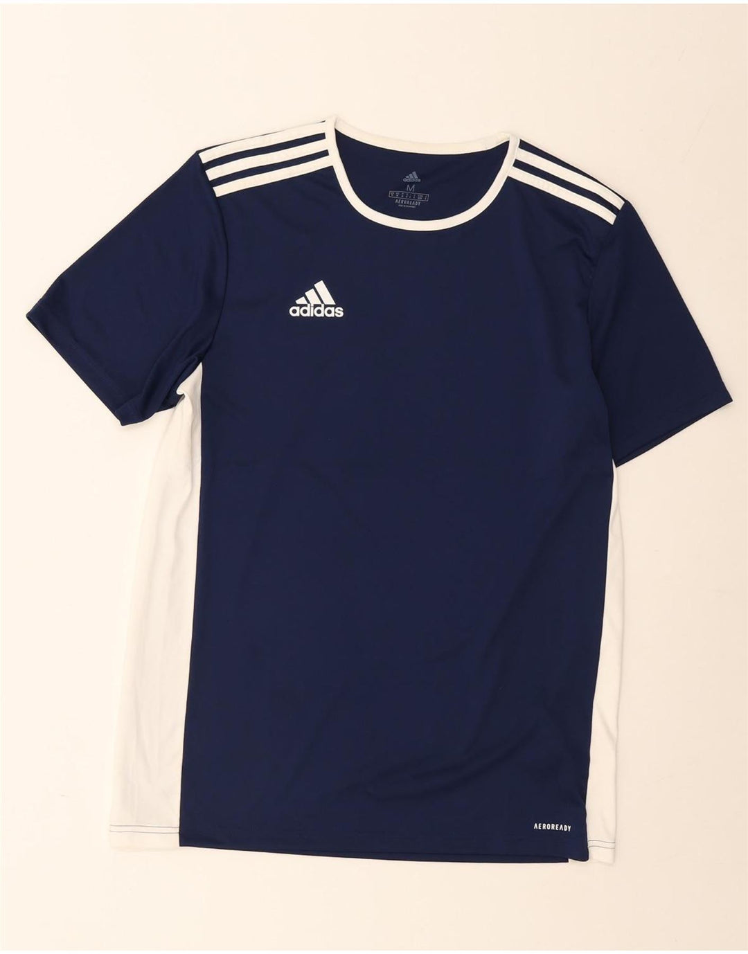Adidas Hombre Aeroready Camiseta Superior Medio Azul Marino Colorblock Poliéster