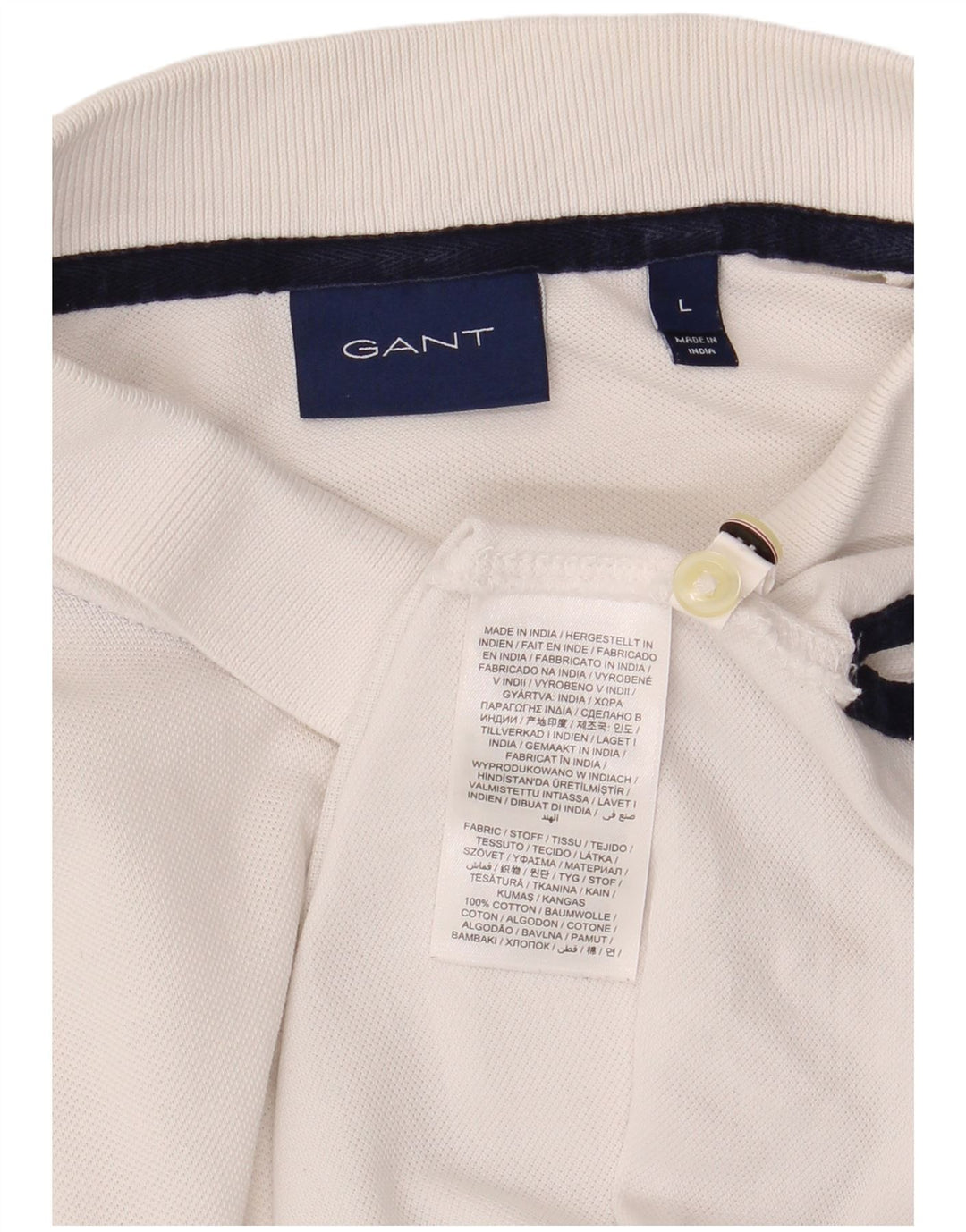 Gant Polo Hombre Grande Blanco Algodón