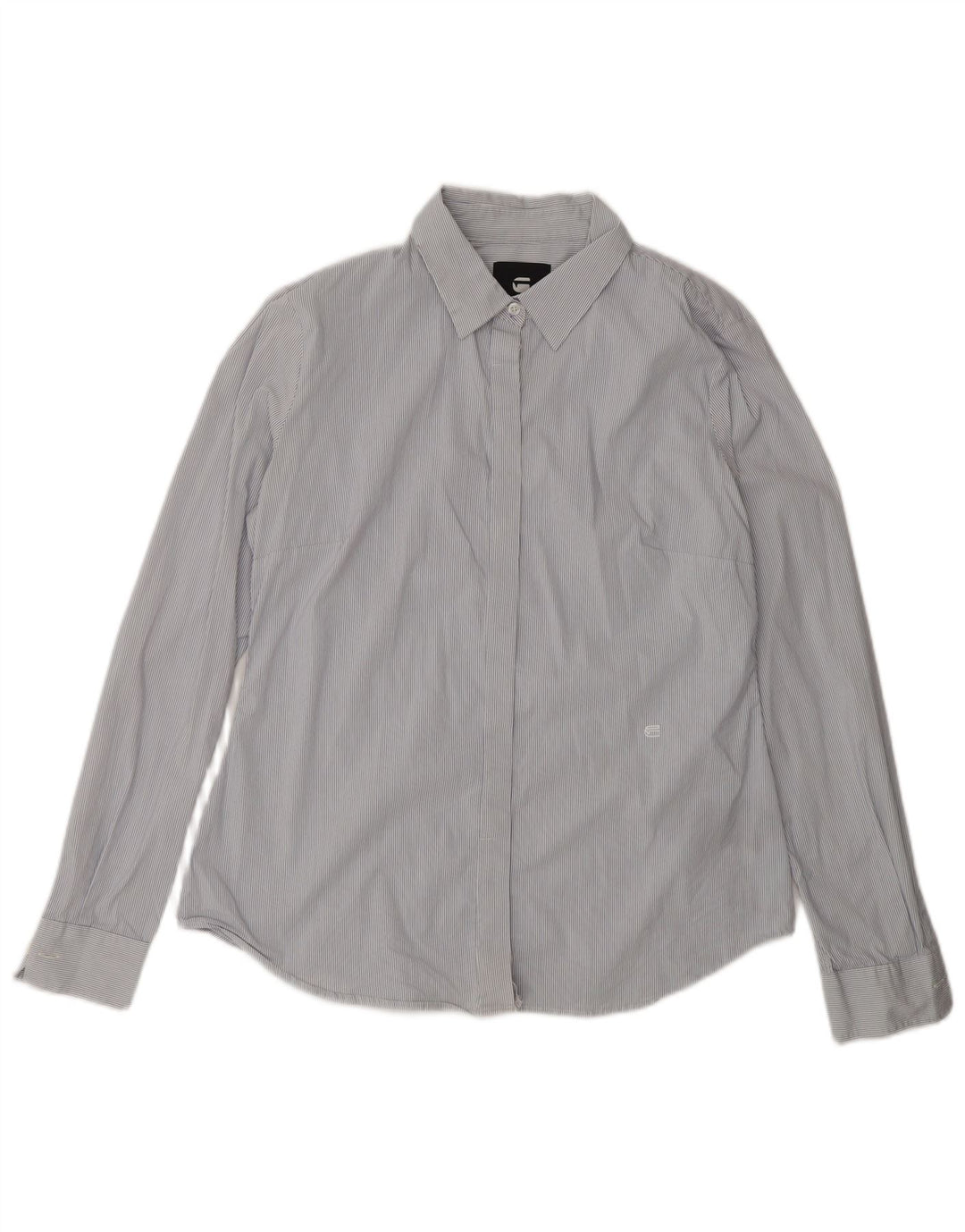 Camisa de mujer G-Star UK 44 Algodón a rayas azul medio