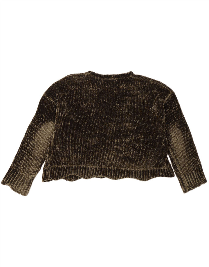 Zara Mujer Suéter De Cuello Redondo De Gran Tamaño UK 10 Small Khaki