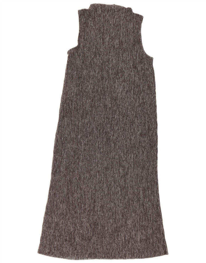 Zara Mujer Maxi Vestido Sin Mangas UK 42 Poliéster Gris Medio