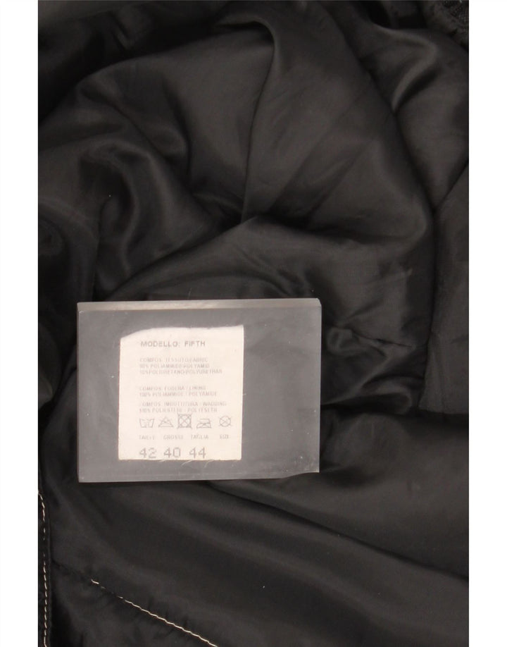 Chaqueta cortavientos vintage de gran tamaño para mujer IT 44 Poliamida negra mediana