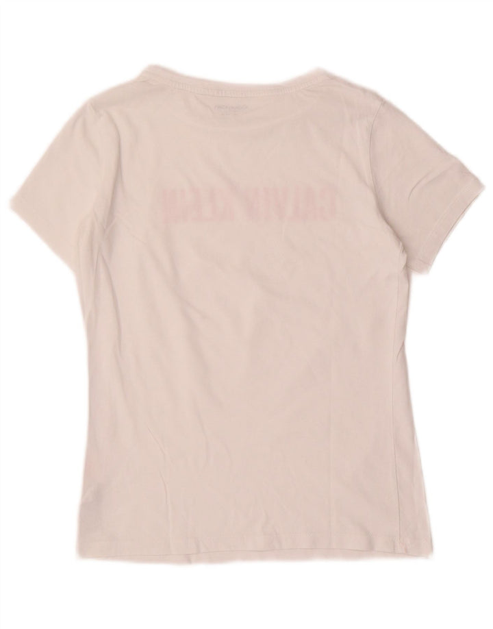 CALVIN KLEIN Camiseta estampada para niña 12-13 años Blanco Algodón
