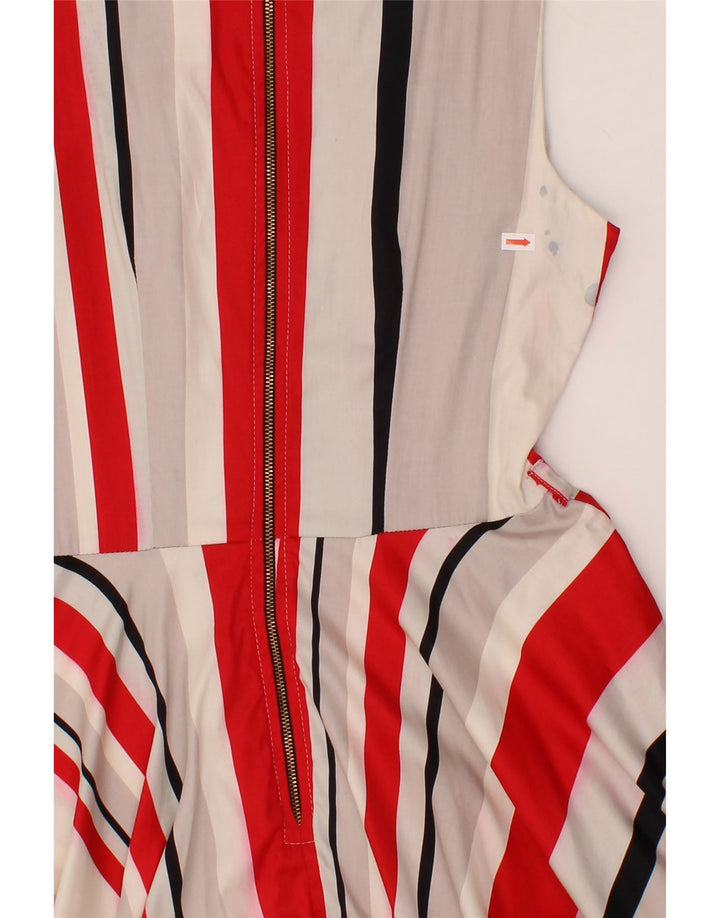 CLOSET Womens Sleeveless A-Line Dress UK 12 Medium Multicoloured Striped Vintage CLOSET and Second-Hand CLOSET from Messina Hembry 