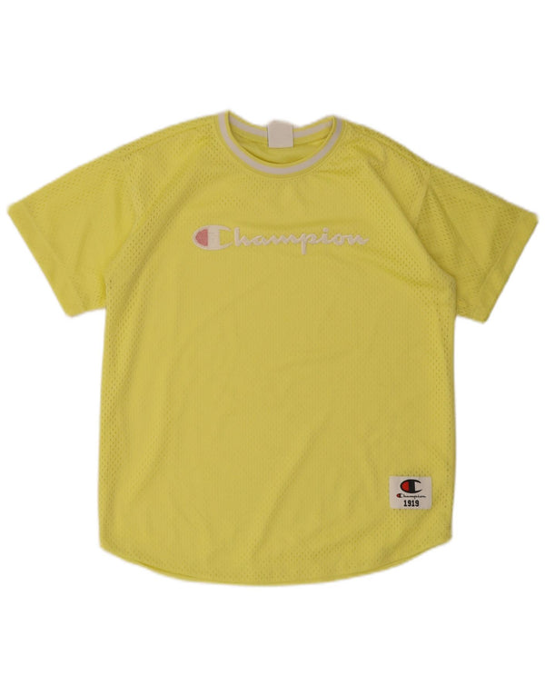 Champion Camiseta con gráfico extragrande para mujer UK 6 XS Amarillo