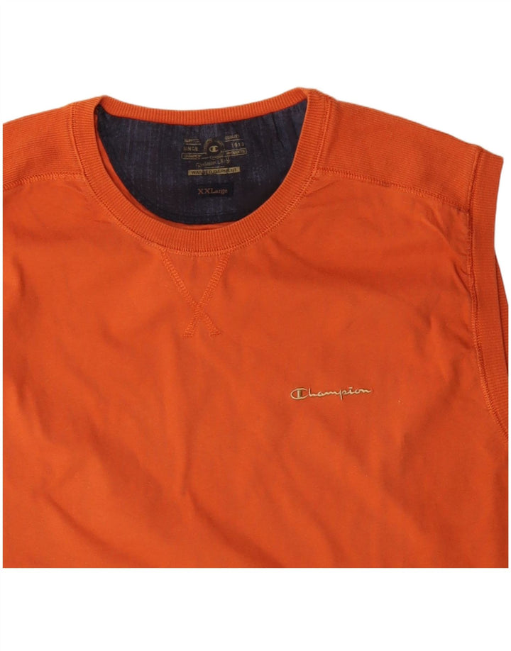 CHAMPION Camiseta sin mangas para hombre 2XL Algodón naranja