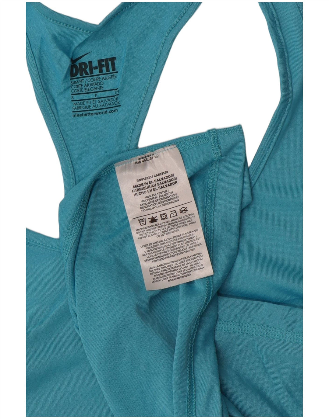 NIKE Mujer Dri Fit Slim Fit Chaleco Top UK 8 Pequeño Poliéster Azul