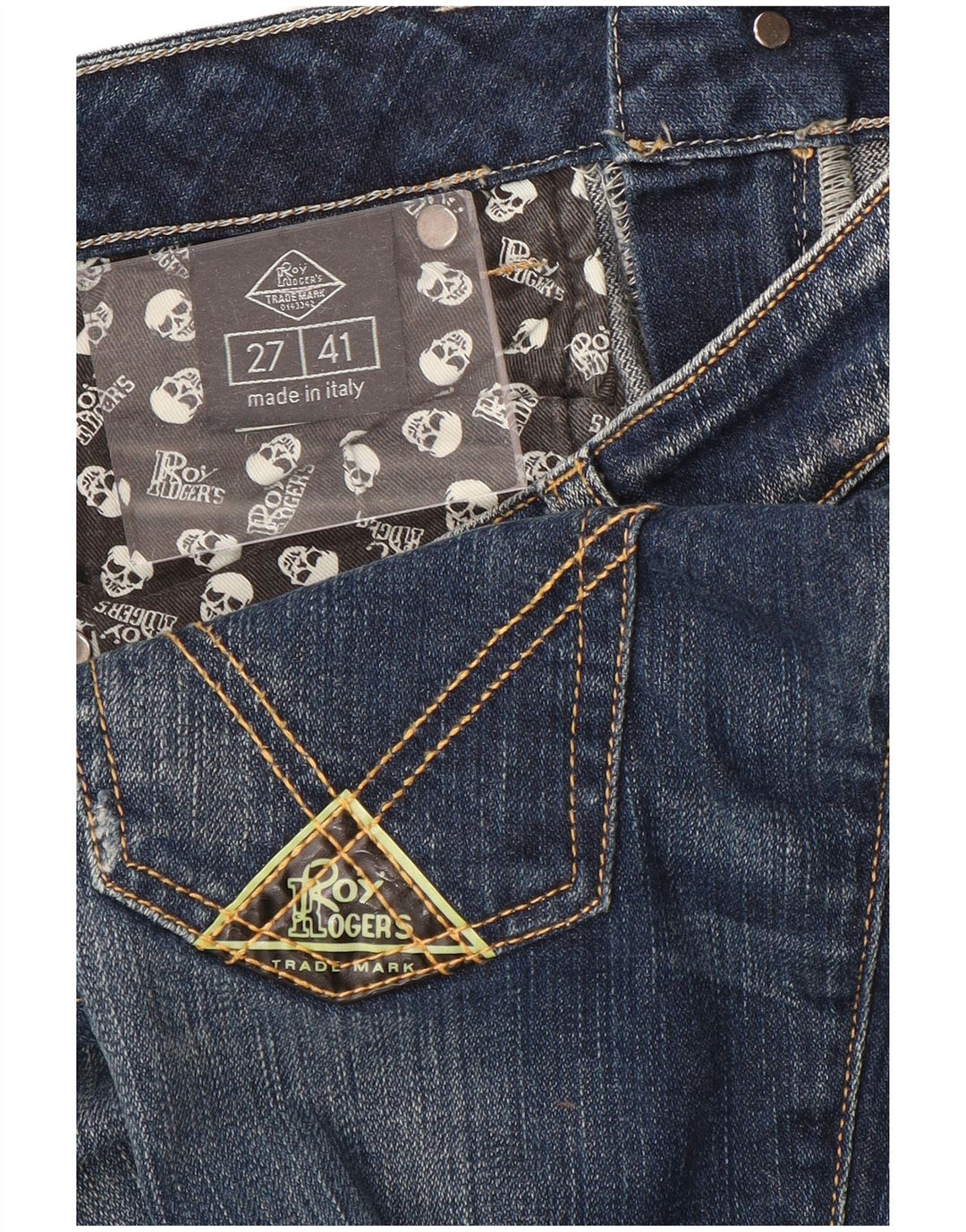 Roy Rogers Jeans ajustados para mujer IT 41 Small W27 L32 Algodón azul