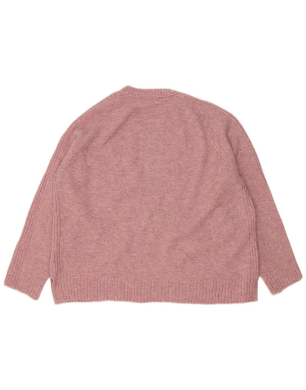 Marks & Spencer Womens Crew Neck Jumper Sweater UK 18 XL Pink Flecked