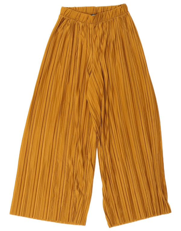 Zara Mujer Pantalones Cortos De Pierna Ancha Pequeño W26 L23 Poliéster Beige