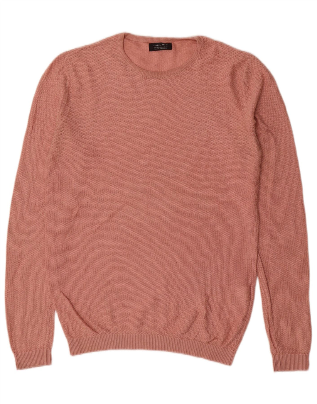 Zara Hombre Jersey Cuello Redondo Jersey Acrílico Rosa Medio