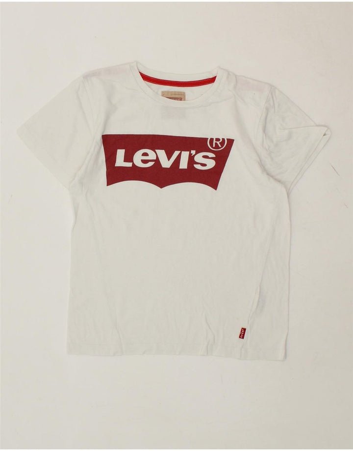 LEVI'S Boys Graphic T-Shirt Top 9-10 Years White Cotton Vintage Levi's and Second-Hand Levi's from Messina Hembry 