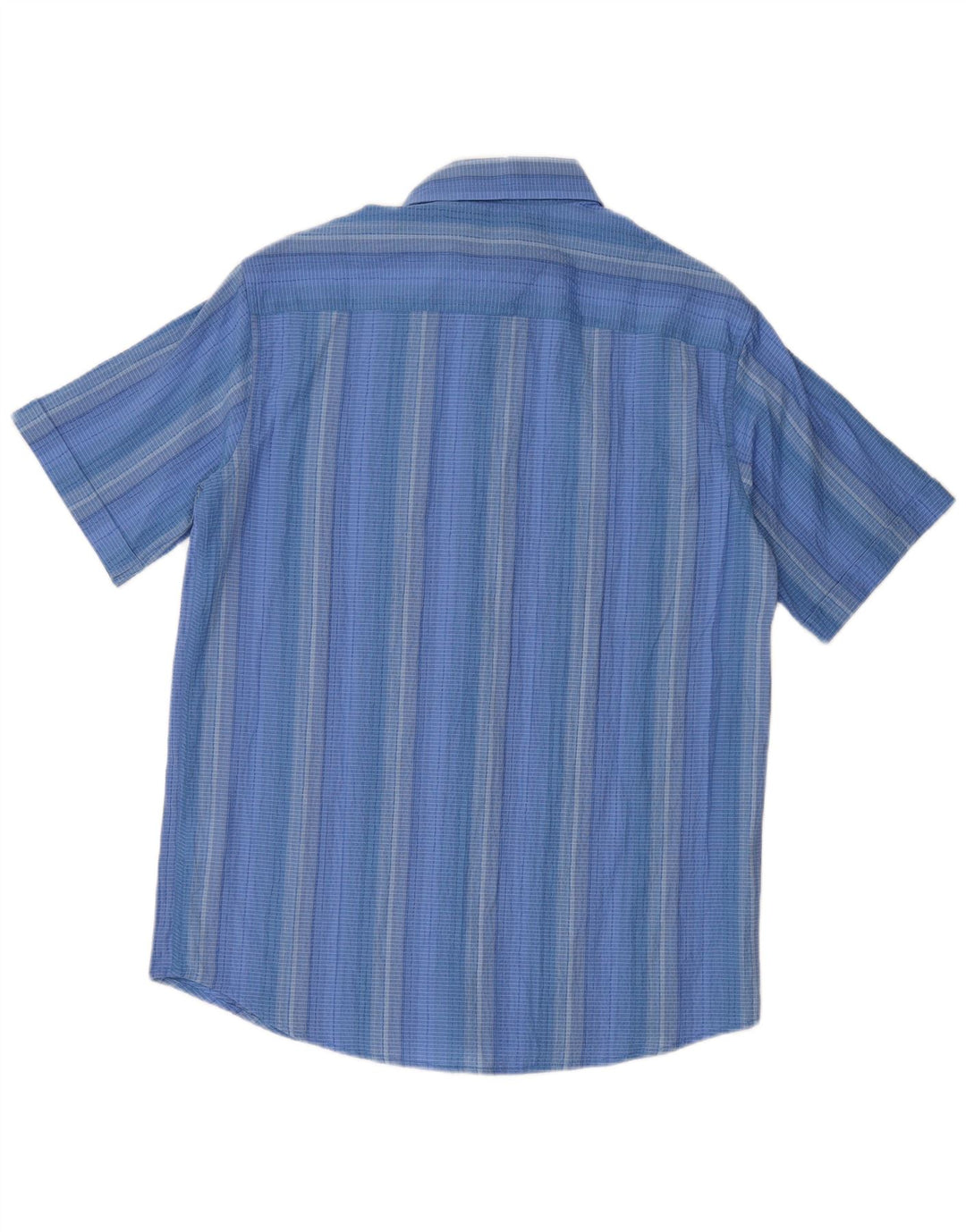 Angelo Litrico Camisa Manga Corta Hombre Talla 39/40 Azul Medio Rayas