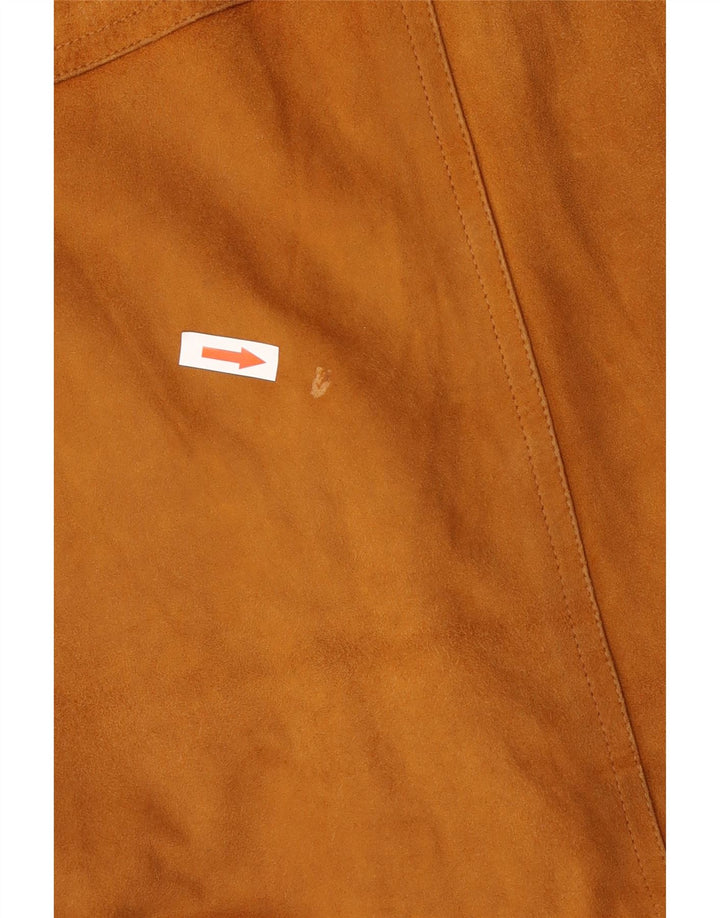 VINTAGE Chaqueta bomber de ante para hombre Reino Unido 42 XL Beige