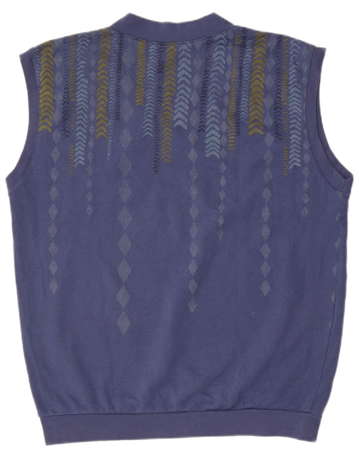 Lotto Hombre Sudadera Sin Mangas Jumper Large Azul Geométrico