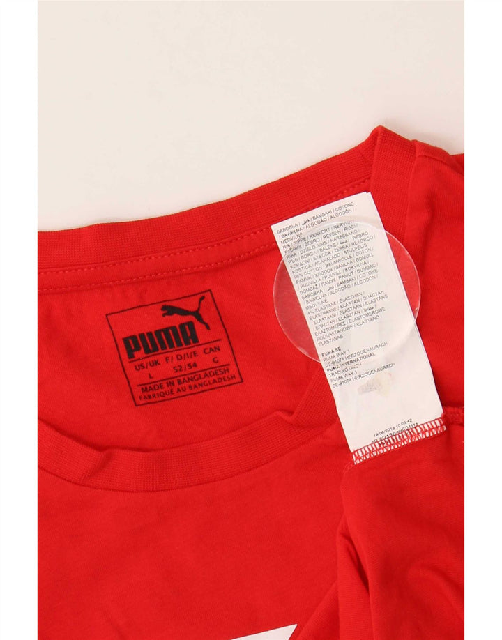 Puma - Camiseta gráfica para hombre, talla grande, algodón rojo