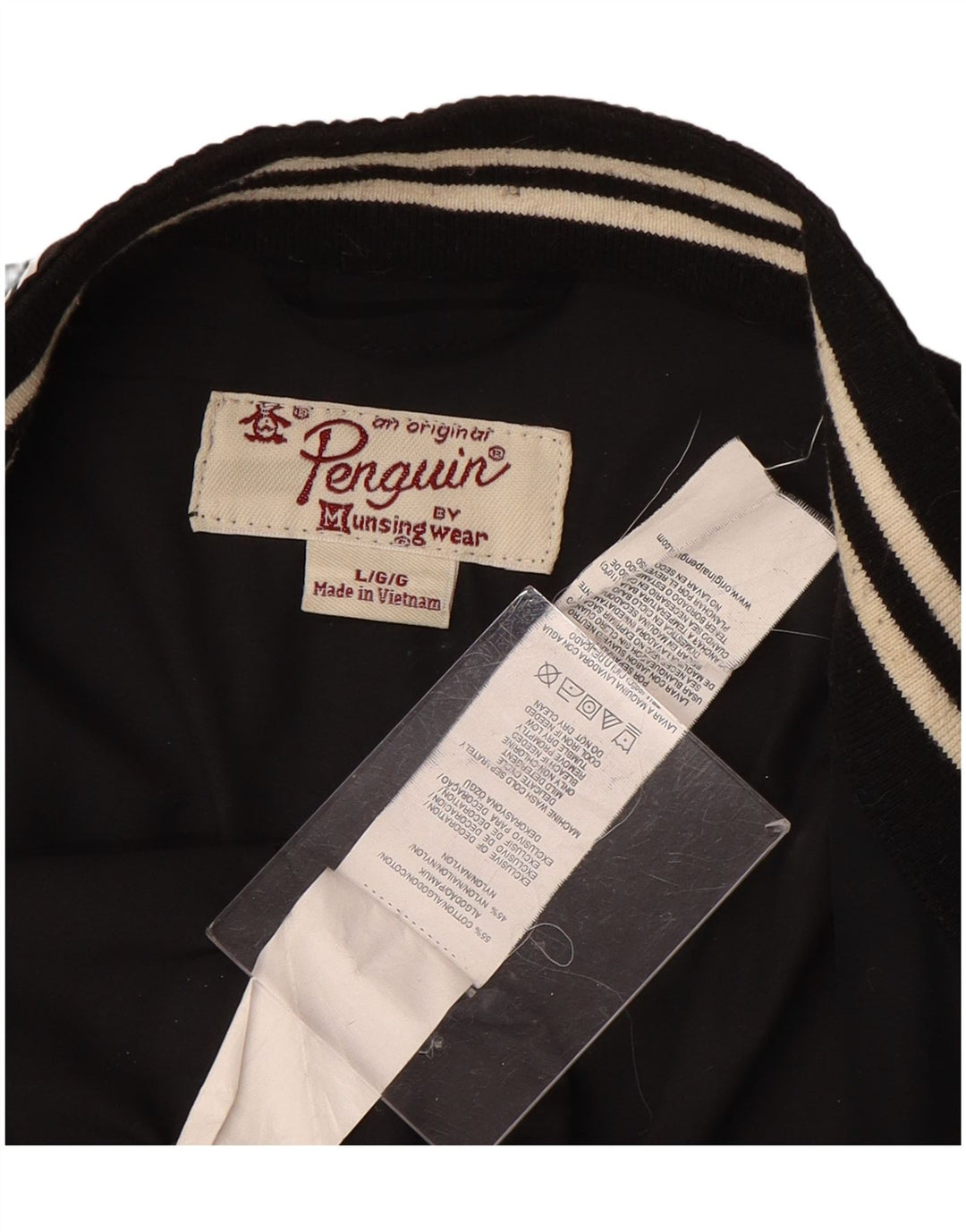 PENGUIN Chaqueta bomber para hombre UK 40 Grande Algodón negro